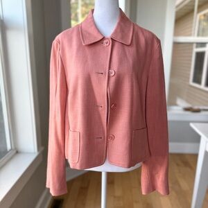 Orvis Coral Peach Lady Jacket Cropped Jacket Size 12